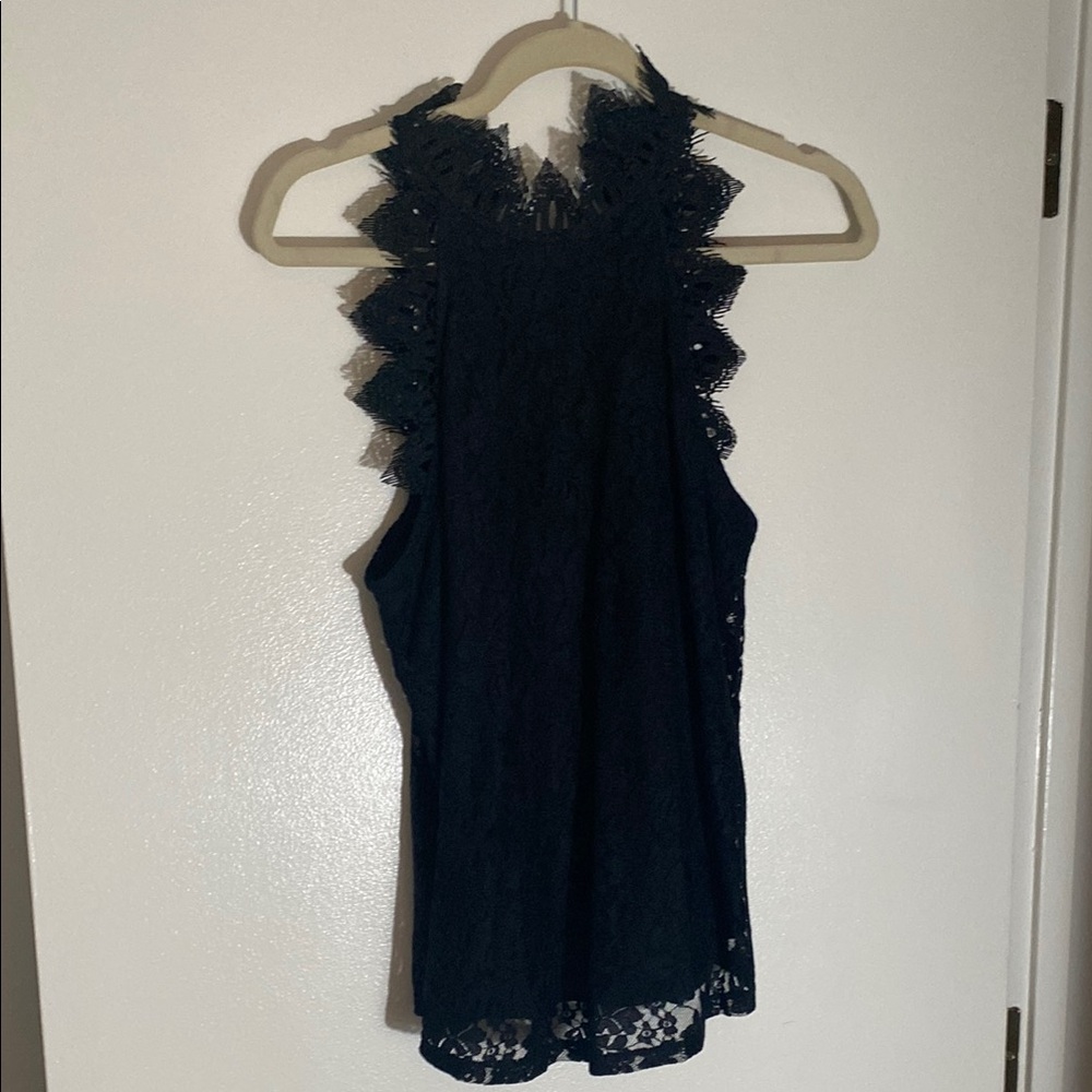 Elegant Black Lace Halter Top